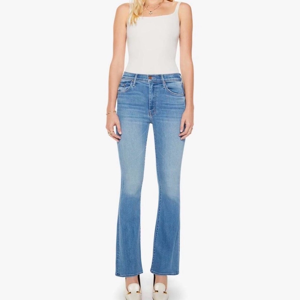 Mother The Weekender Layover Women's Blue Flared Jeans - Picture 2 of 11